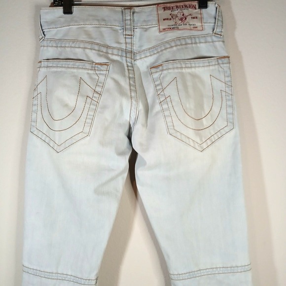 True Religion Men's Rocco Relaxed Skinny Stretch Sz 28 Denim Jeans Stitch JB29‎ - Picture 2 of 14